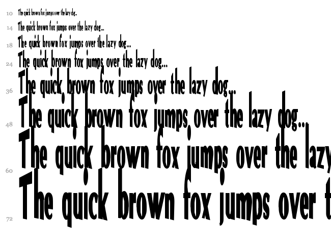 VTC Optika font waterfall